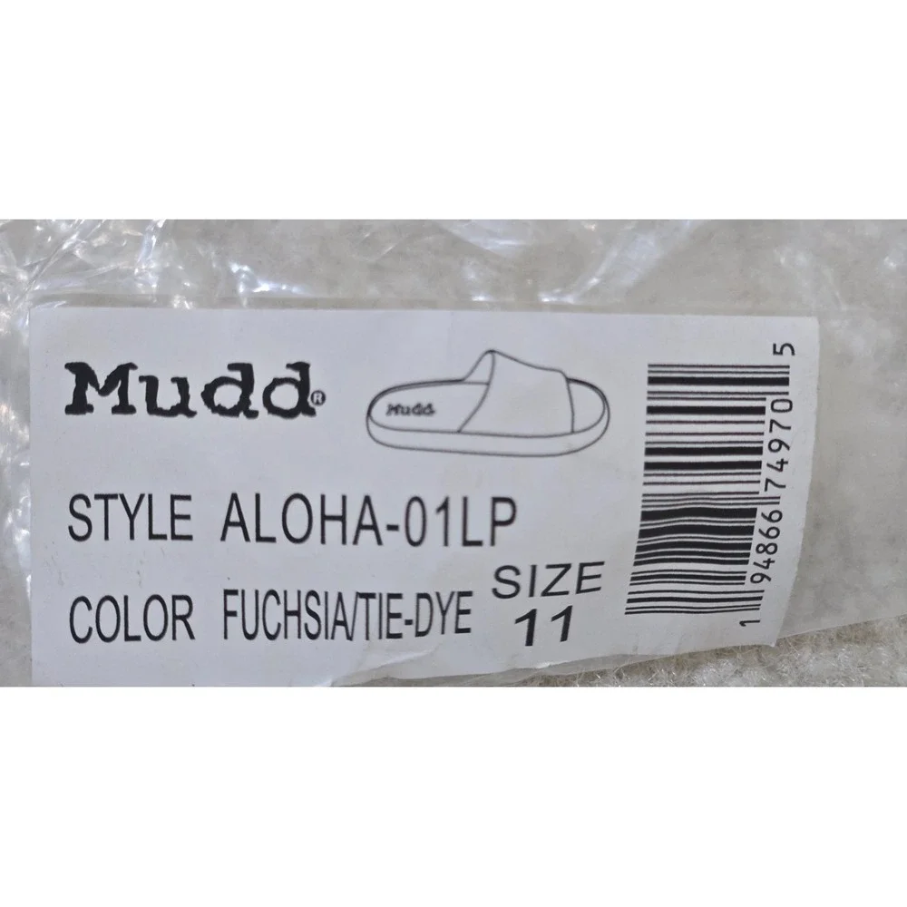 Mudd (Aloha)-01LP Tie-Dye Slide Sandals - Fuchsia Tie Dye Size 11 NWT